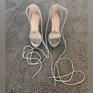 Thick sole, sparkle strappy heels, great for birthday New Year’s any celebration